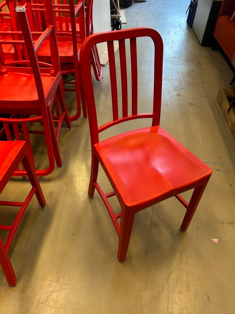 Coca-Cola stoel 8x Emeco brandweerrood!, Ophalen, Kunststof, Zo goed als nieuw, Stoer en stevig, duurzaam
