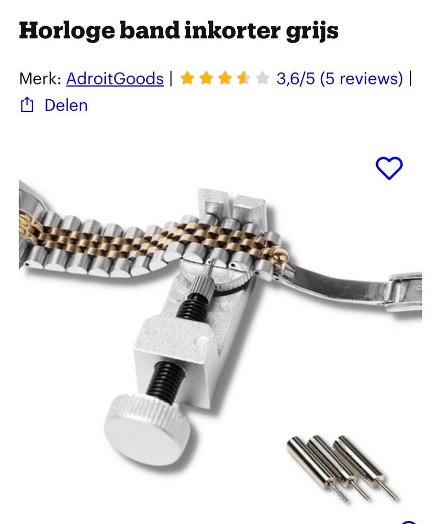 Horlogeband Inkorter Grijs nieuw in dood, Ophalen of Verzenden, Nieuw