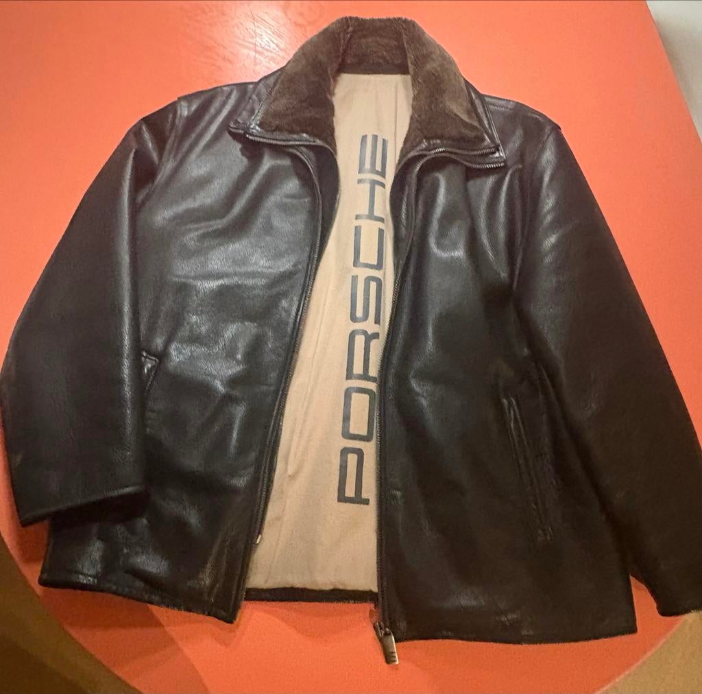 Porsche Design Leren Jas - Maat L, Ophalen, Zo goed als nieuw, Maat 52/54 (L), Zwart