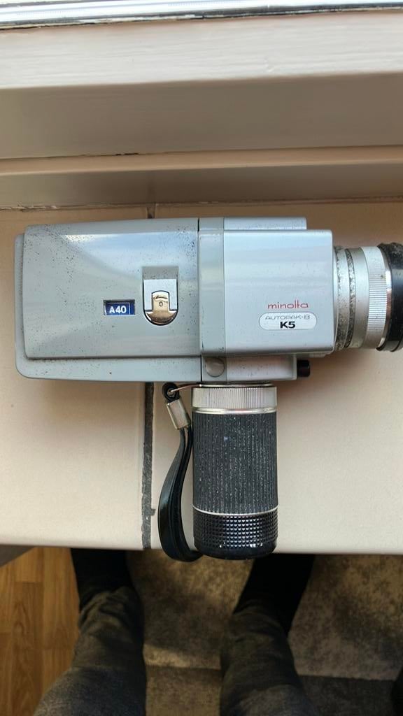 Minolta autopak-8 K5 inclusief lederen opbergtas, Audio, Tv en Foto, Videocamera's Analoog, Ophalen of Verzenden, 8mm