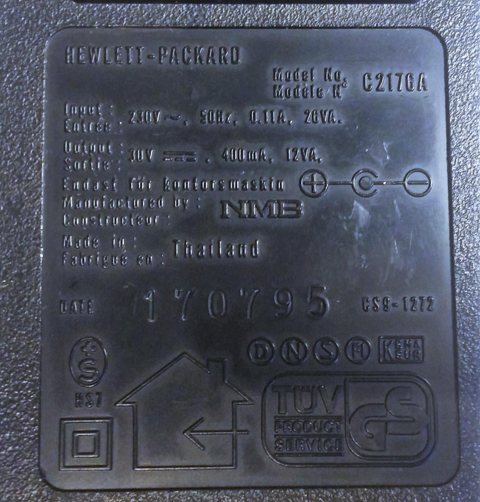 HP C2176A 30V 400mA 500mA AC DC Adapter 12W Cal-Comp R1613, Ophalen of Verzenden, Zo goed als nieuw