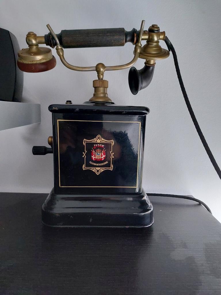 Antieke Jydsk Telefon Aktieselskab Handzwengeltelefoon, Antiek en Kunst, Ophalen