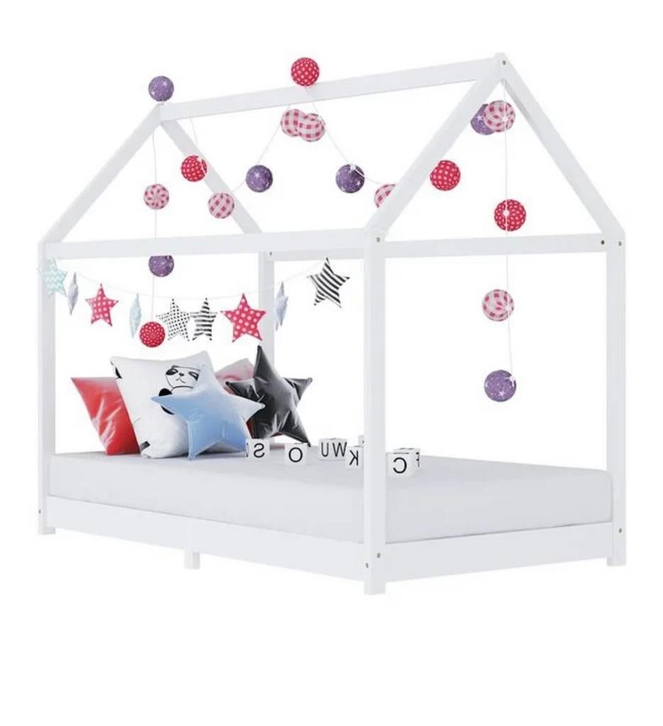 Kinderbedframe massief grenenhout wit, nieuw in doos, Ophalen of Verzenden, Nieuw