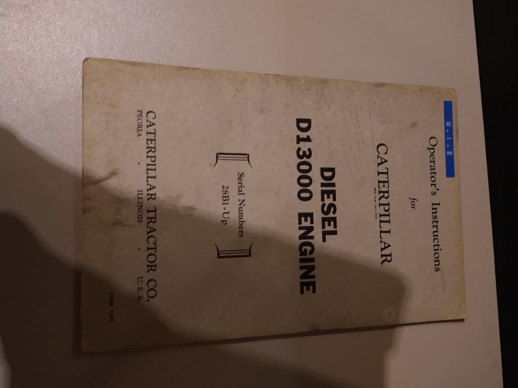 Caterpillar D13000 Diesel Motor Handleiding, Ophalen of Verzenden