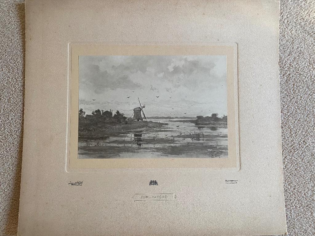 2 prenten van Piet Bartels, Natuur, Gebruikt, Verzenden, Voor 1940