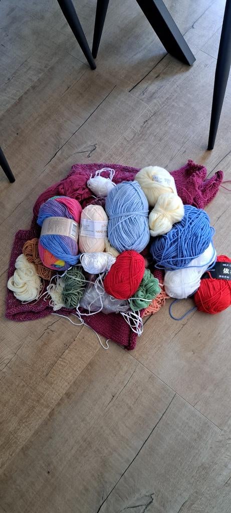 Groot Restant Breigaren - Diverse Kleuren, Ophalen of Verzenden, Gebruikt, Breien, Wol of Garen