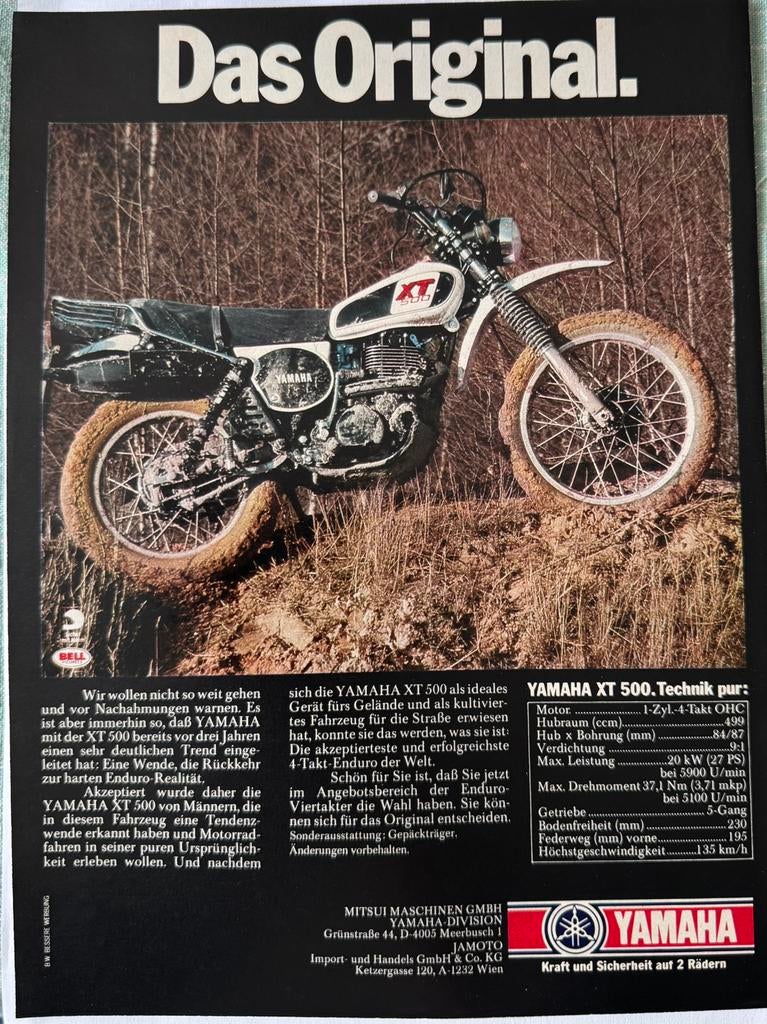 Advertentie Yamaha XT500, Verzenden, Zo goed als nieuw, Motoren