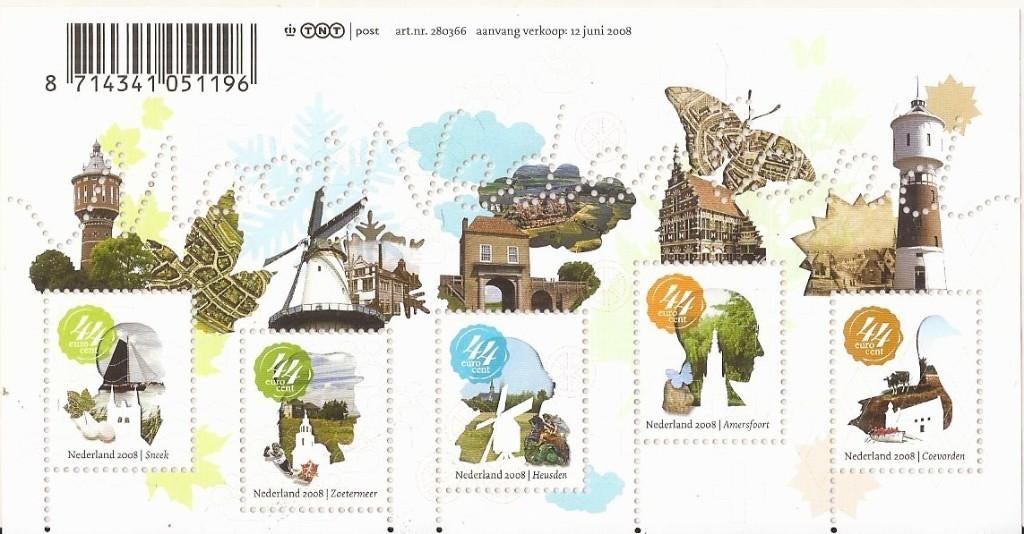 Postzegelvel Mooi Nederland combi Sneek Heusden Coevorden, Postzegels en Munten, Postzegels | Nederland, Ophalen of Verzenden