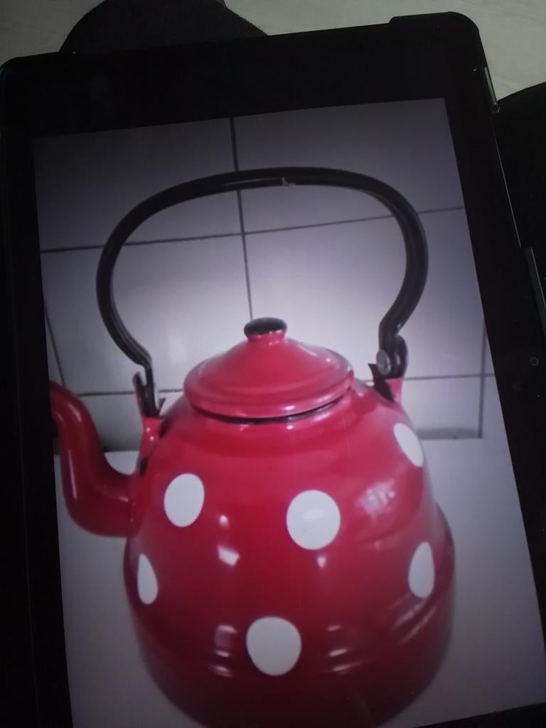 Emaille Ketel met Polka Dotten, Ophalen of Verzenden, Gebruikt