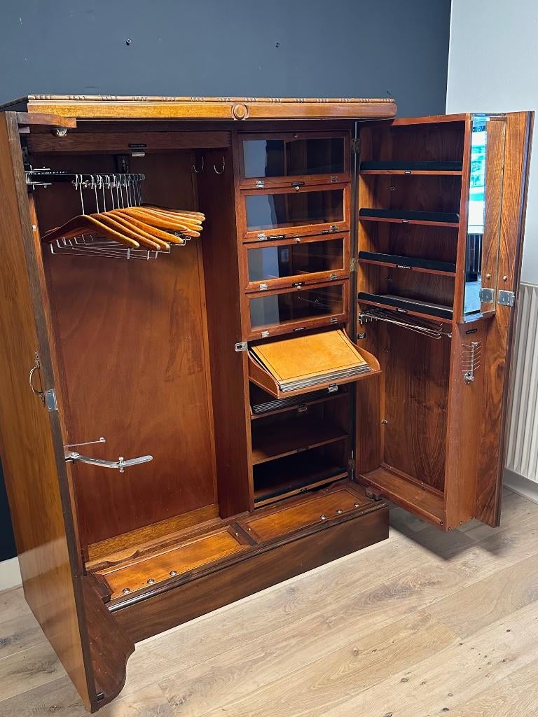Art Deco Compactom garderobekast, Antiek en Kunst, Ophalen of Verzenden