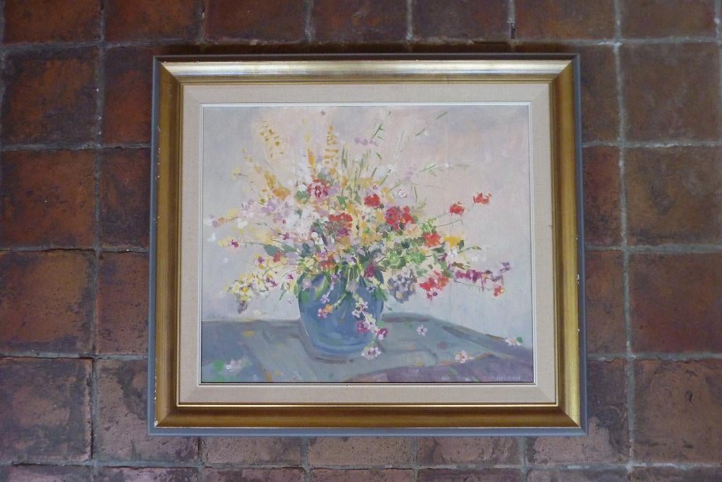 schilderij vaas met bloemen voorjaarsboeket Cor van Loenen, Ophalen