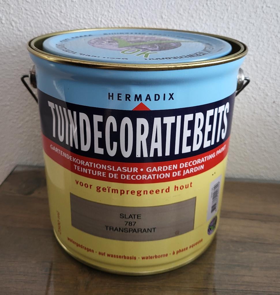 Nieuw Hermadix tuindecoratiebeits transparant 765 Dover wit, Ophalen of Verzenden, Nieuw