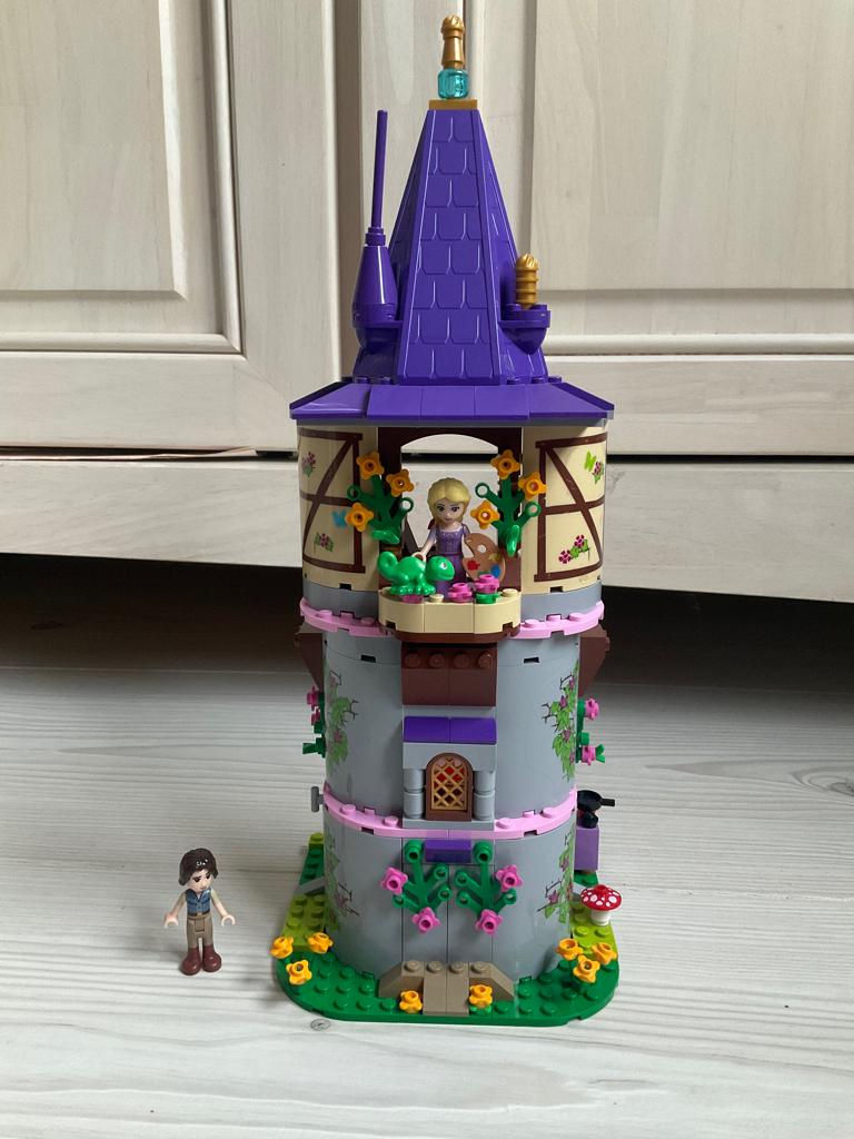 Rapunzel Lego toren 41054 - in plastic bak + reserve stukjes, Ophalen, Gebruikt, Complete set, Lego