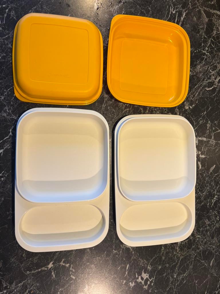 Afgeprijsd:Tupperware serveerborden– set – zo goed als nieuw, Ophalen of Verzenden, Zo goed als nieuw, Wit, Schaal