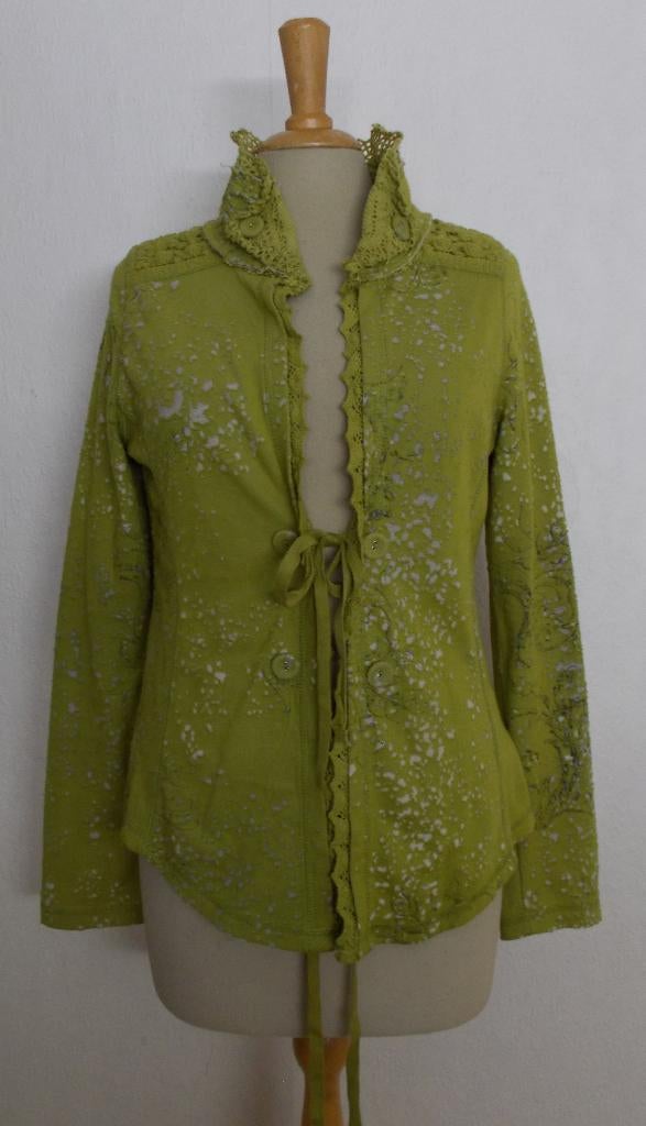 Apart groen vestje met kant stukjes van Didi! M, Kleding | Dames, Truien en Vesten, Verzenden, Zo goed als nieuw, Maat 38/40 (M)