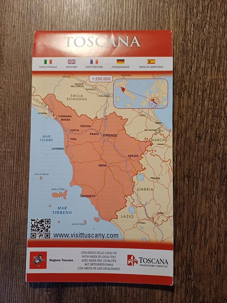 Toscane kaart, ongebruikt, 2000 tot heden, Europa Overig, Ophalen of Verzenden, Landkaart