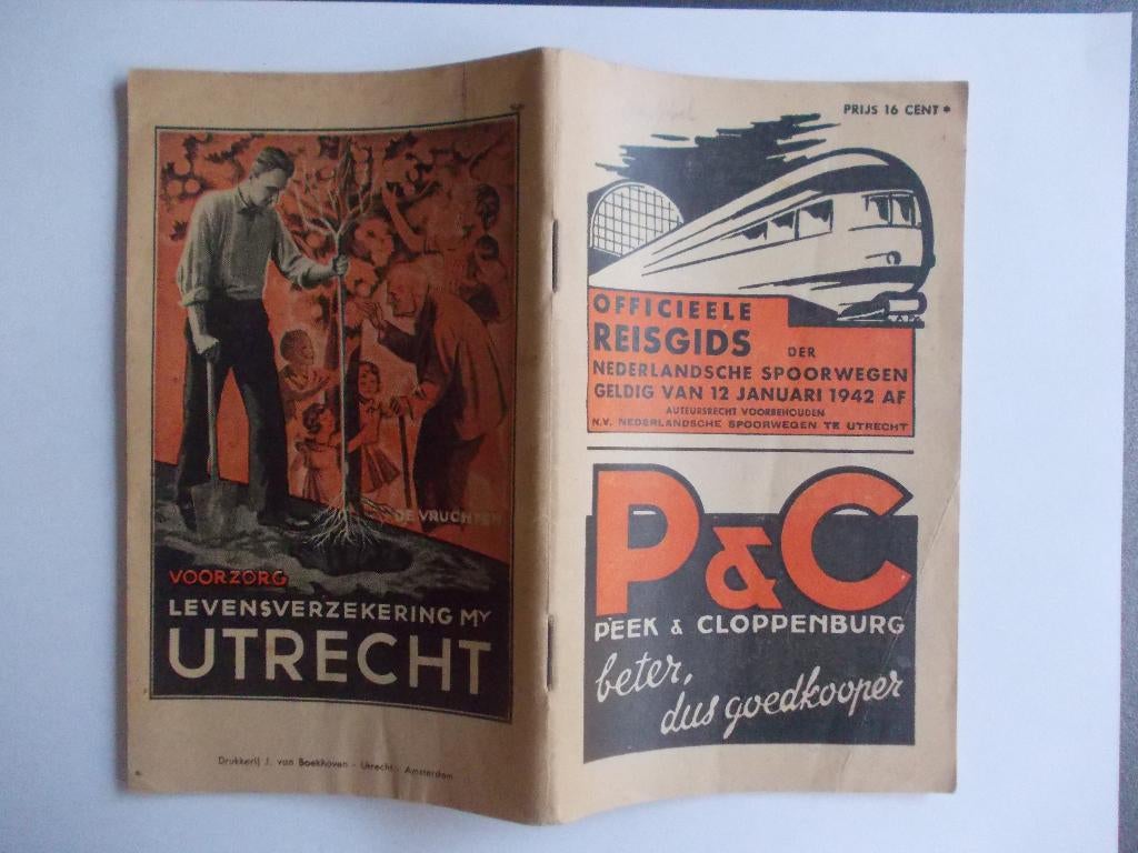 NS Nederlandse Spoorwegen - Officieele Reisgids 12 jan.1942, Verzamelen, Spoorwegen en Tramwegen, Ophalen of Verzenden, Gebruikt