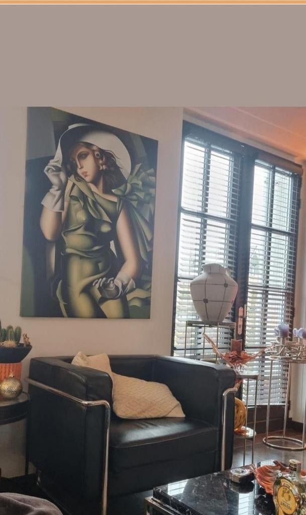 Mooie 3-zits bank en fauteuil bauhaus stijl ( cassina lc2), Ophalen, Gebruikt, Driepersoons, 75 tot 100 cm
