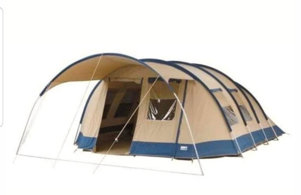Tunneltent de vrijbuiter michigan 6 tent,6persoen, Caravans en Kamperen, Tenten, Ophalen of Verzenden, Zo goed als nieuw
