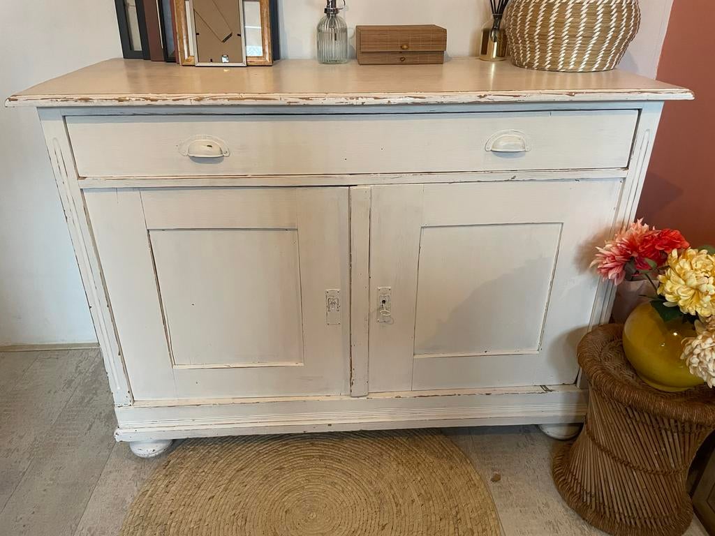 vintage brocante wit dressoir/commode met lade, Ophalen