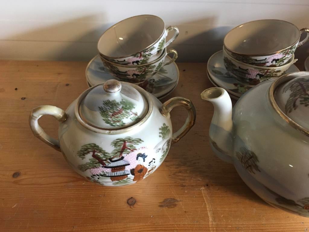 Antiek Kutani Eierschaal Porselein Servies, Ophalen of Verzenden