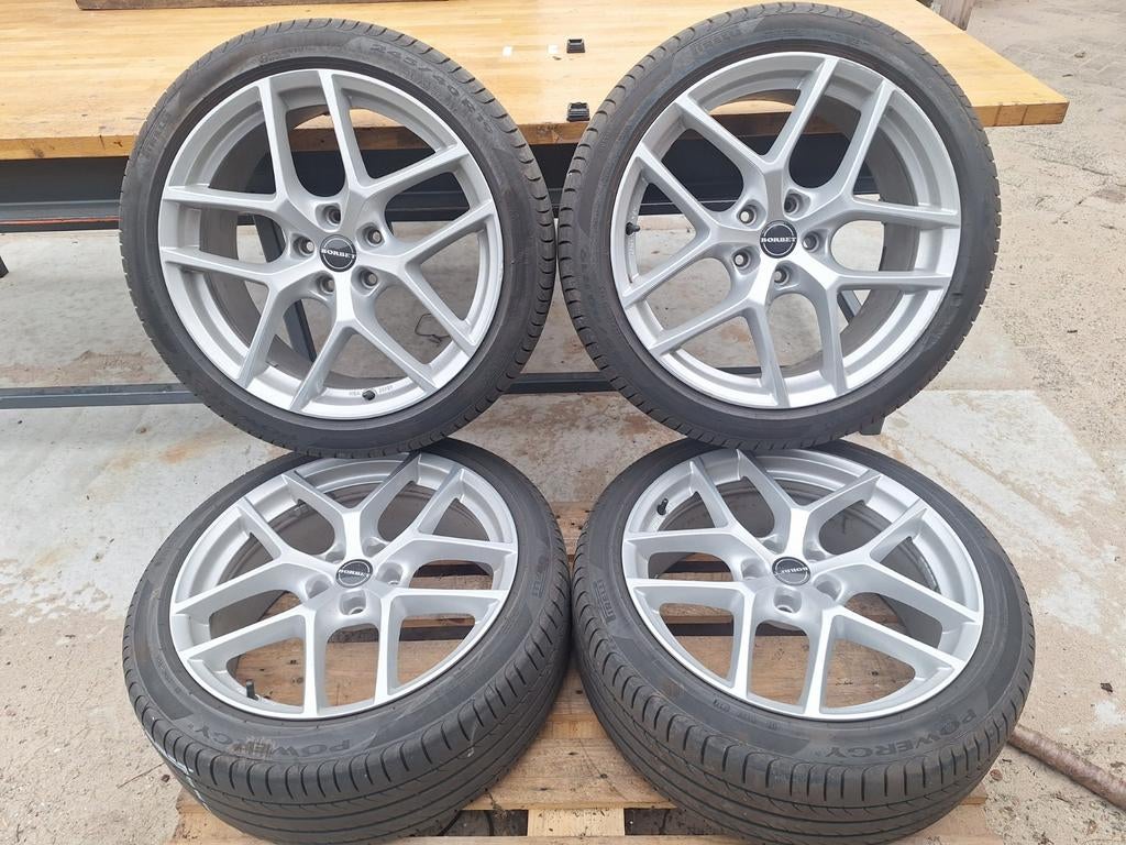 Banden en Velgen - 4x Borbet 19" met Pirelli powercy banden, 19 inch, Banden en Velgen, Ophalen of Verzenden, Personenwagen