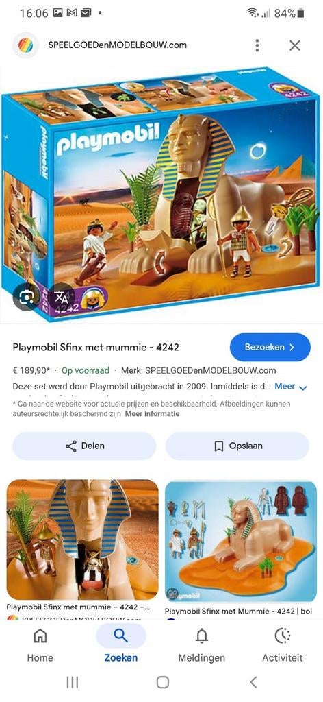 Playmobil Egypte Sfinx - Compleet, maar uit elkaar, Kinderen en Baby's, Speelgoed | Playmobil, Ophalen of Verzenden, Gebruikt