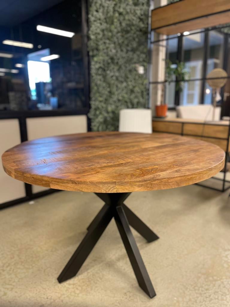 LEEGVERKOOP MANGO ROND SPINPOOT VOORRAAD CHEFMEUBEL! 199, Bruin, Nieuw, Ophalen of Verzenden, Modern