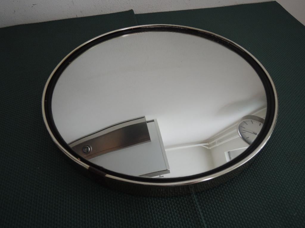 Ouderwetse ronde bolle spiegel, Minder dan 50 cm, Rond, Ophalen of Verzenden, Zo goed als nieuw
