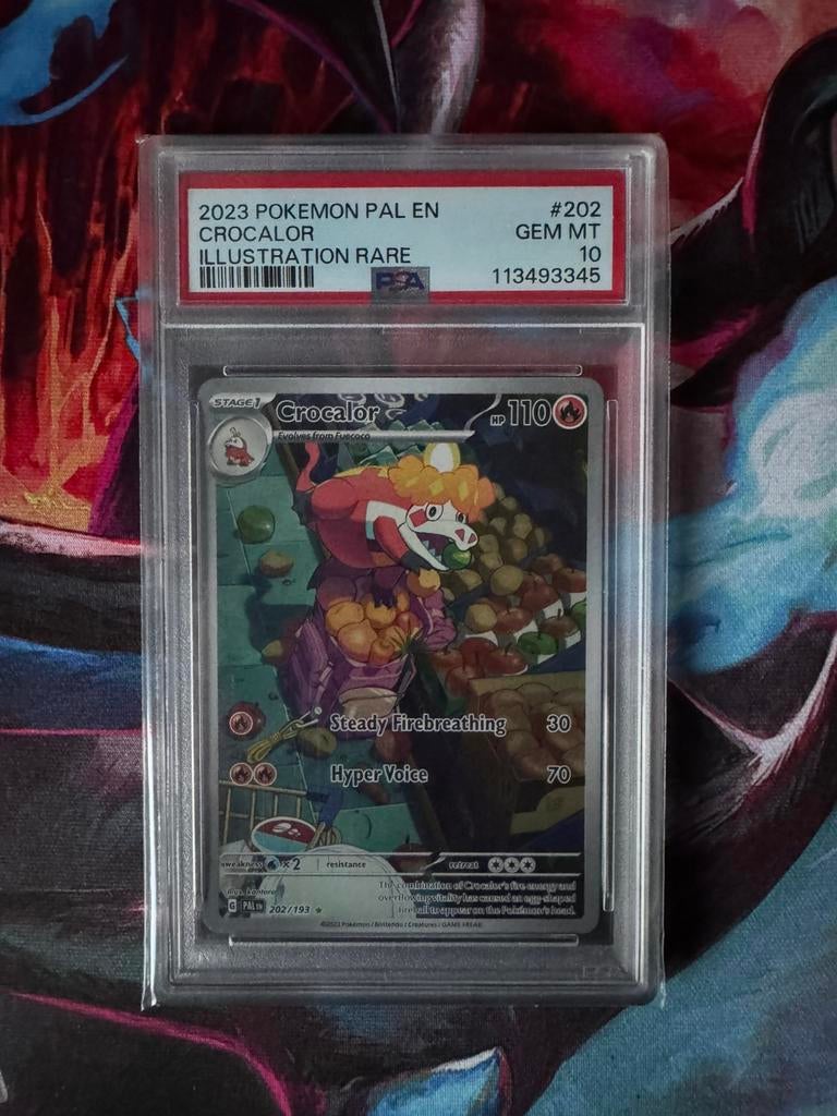 Crocalor 202 | PSA 10 | Paldea Evolved, Hobby en Vrije tijd, Verzamelkaartspellen | Pokémon, Ophalen of Verzenden, Zo goed als nieuw