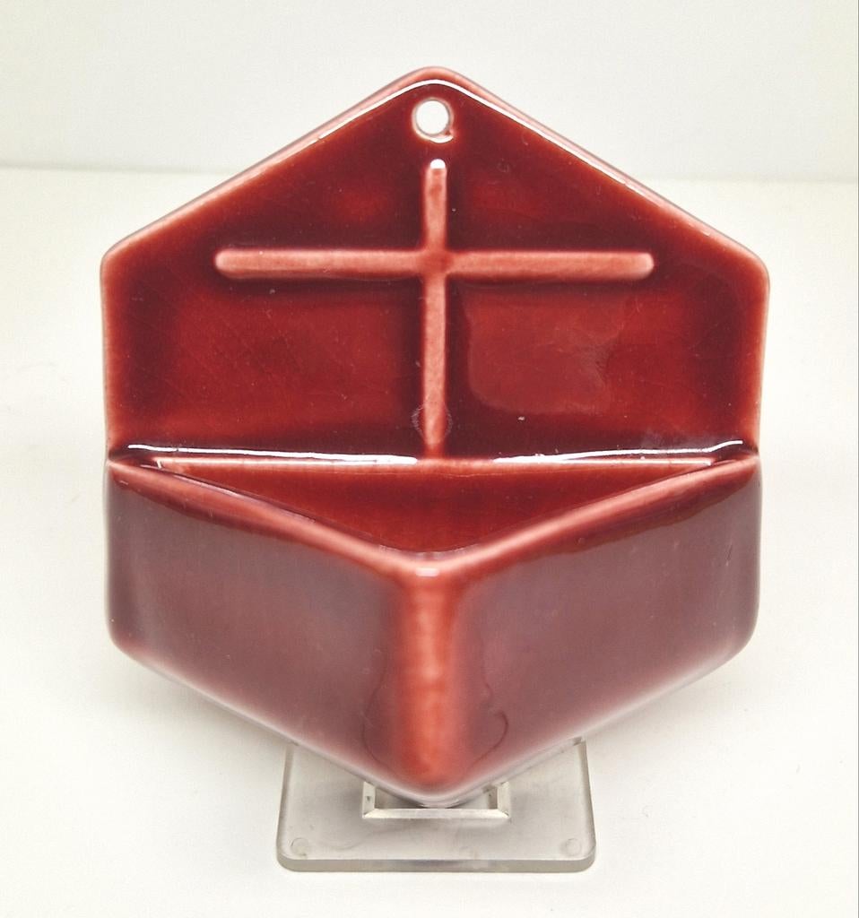 Art Deco wijwaterbakje H.J. Mengelberg, Gouda 1930., Ophalen of Verzenden