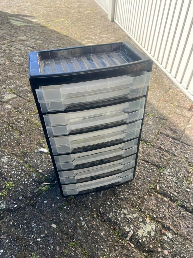 Zwarte ladekast met 12 laden, Huis en Inrichting, Kasten | Ladekasten, 5 laden of meer, Ophalen of Verzenden, Zo goed als nieuw