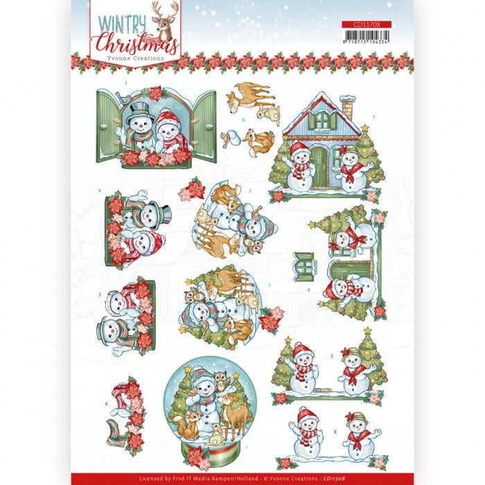 Yvonne Creations Wintry Christmas 3D knipvel A4 CD11708, Kerst, ., Nieuw, Ophalen of Verzenden