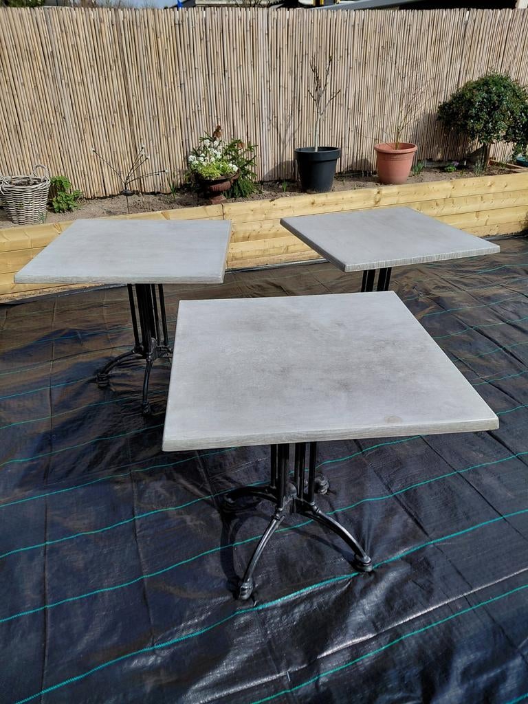 3 degelijke bistrotafeltjes.35 euro per stuk, Tuin en Terras, Tuintafels, Ophalen of Verzenden, Rechthoekig