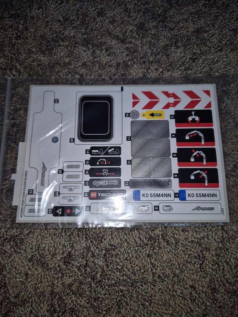 Stickervel Nieuw Lego Technic Mercedes 42043, Ophalen of Verzenden, Nieuw