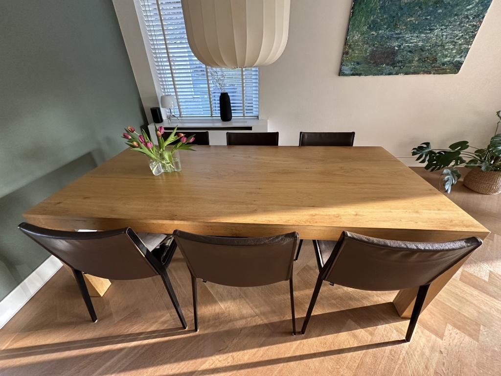 6 prachtige KFF eetkamerstoelen, Huis en Inrichting, Ophalen, Gebruikt, Bruin, Modern