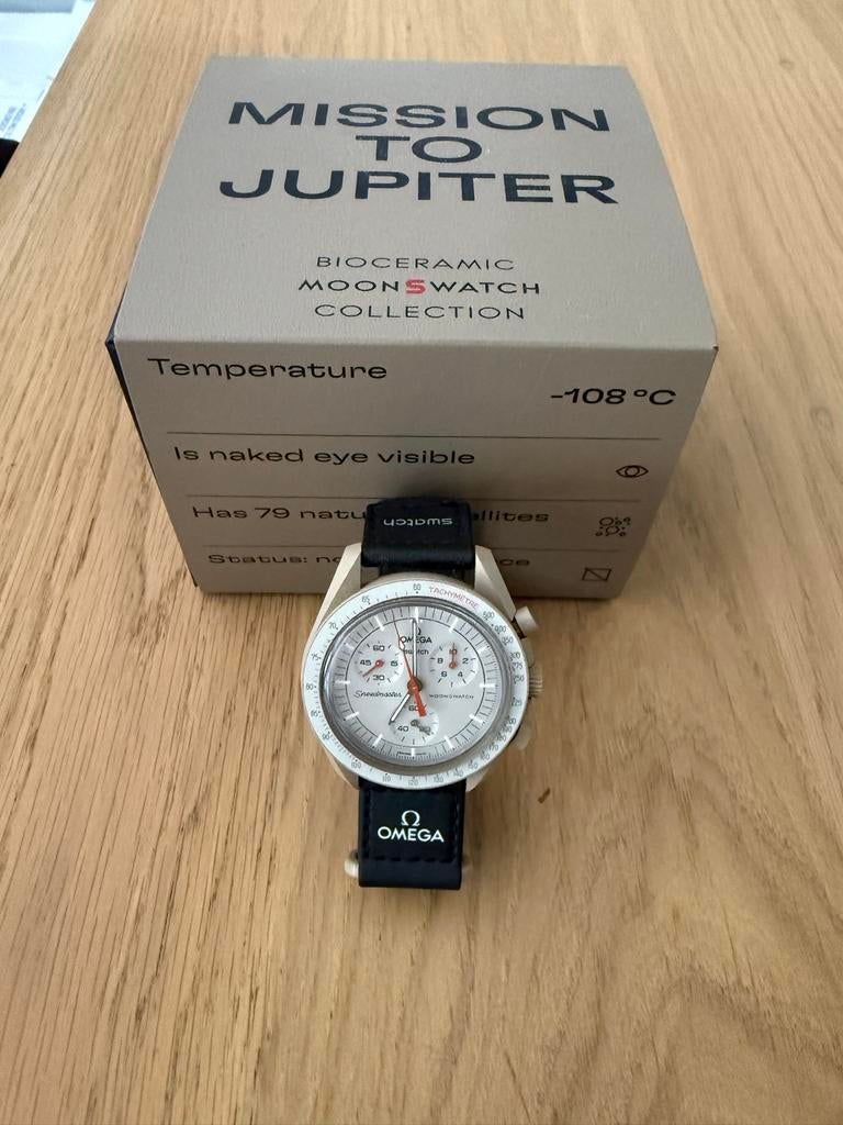 Omega Swatch MoonSwatch Mission to Jupiter, Ophalen, Kunststof, Polshorloge, Zo goed als nieuw