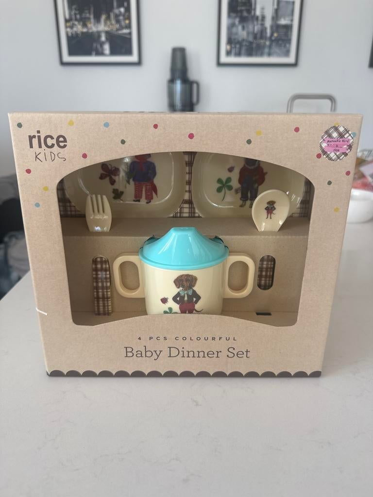 Rice Kids Baby Eetset - 4-delig Kleurrijk Servies, Kinderen en Baby's, Ophalen of Verzenden, Nieuw, Overige typen