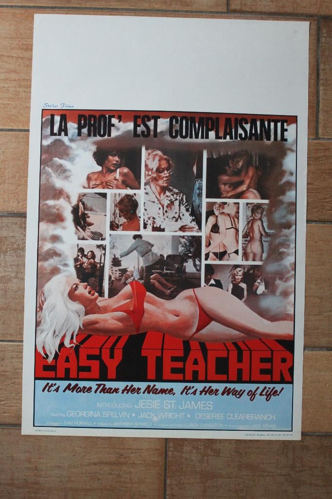filmaffiche Easy Teacher 1979 filmposter, Rechthoekig Staand, Ophalen of Verzenden, Zo goed als nieuw, A1 t/m A3