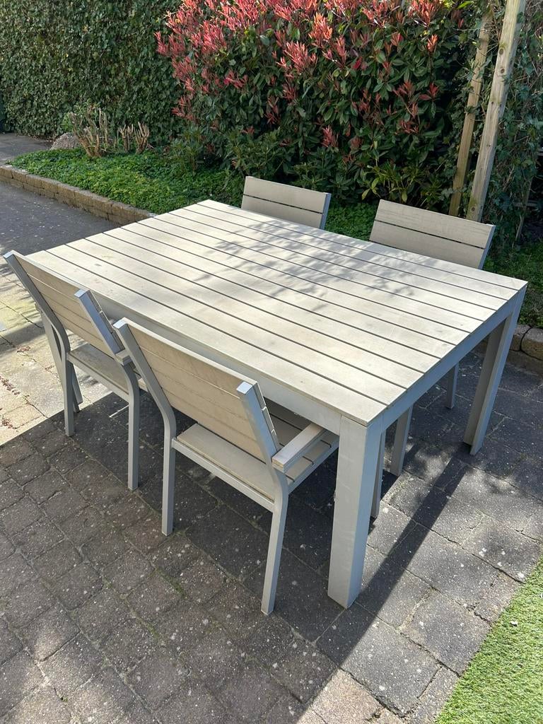 Tuinset Ikea Falster, Tuin en Terras, Tuinsets en Loungesets, Gebruikt, Tuinset, Aluminium, 4 zitplaatsen, Ophalen