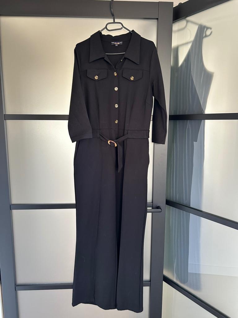 King Louie maat 44 Alexa jumpsuit broekpak 3081, Zwart, Maat 42/44 (L), Ophalen of Verzenden, Zo goed als nieuw