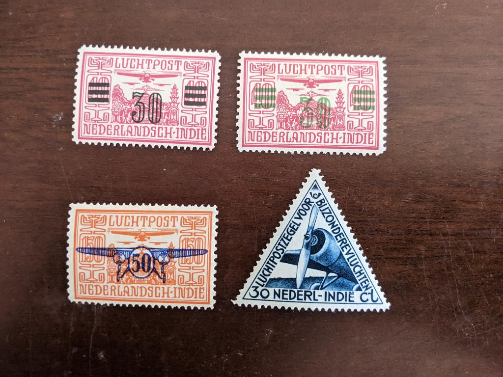 NED. INDIE 1930-1933; KAVEL (3) LUCHTPOSTZEGELS LEES, Verzenden, Postfris, Nederlands-Indië