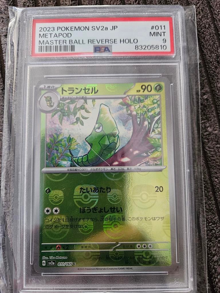 Metapod Master Ball Reverse Holo PSA 9, Ophalen of Verzenden