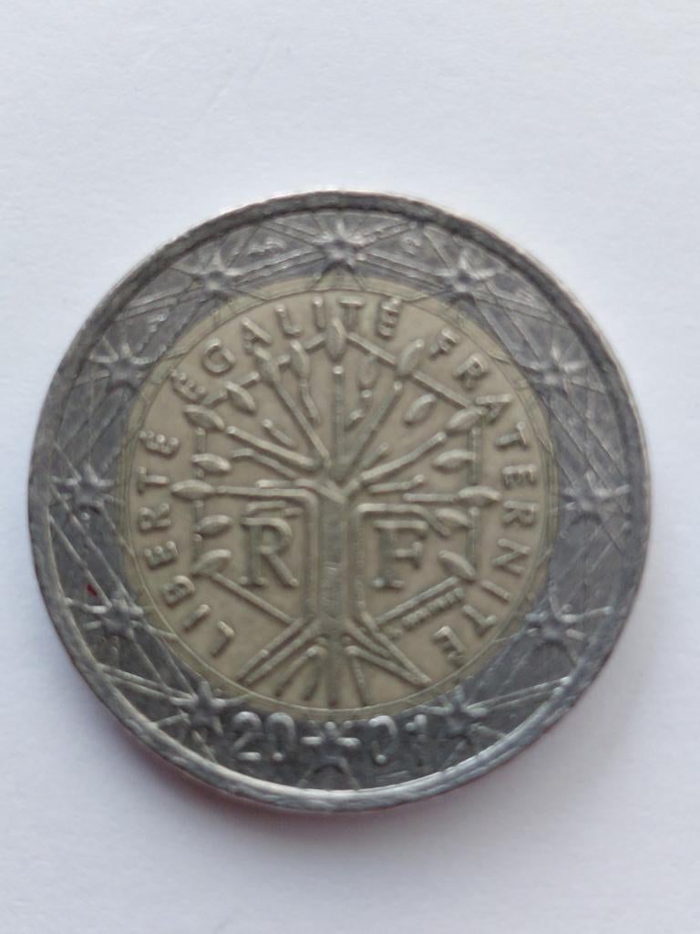 2 Euro munt Frankrijk 2001 - Boom des Levens, Ophalen of Verzenden, Frankrijk, 2 euro, Losse munt