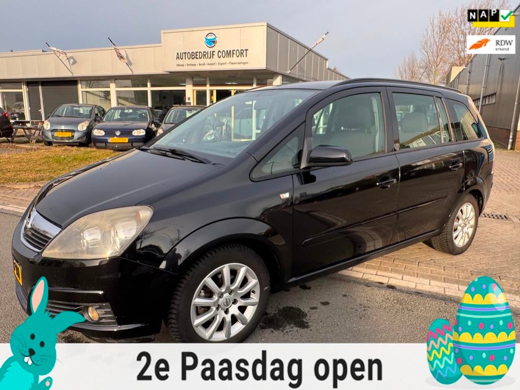Opel Zafira 1.8 Temptation. 7-PERSOONS, Stof, Gebruikt, Zwart, 4 cilinders