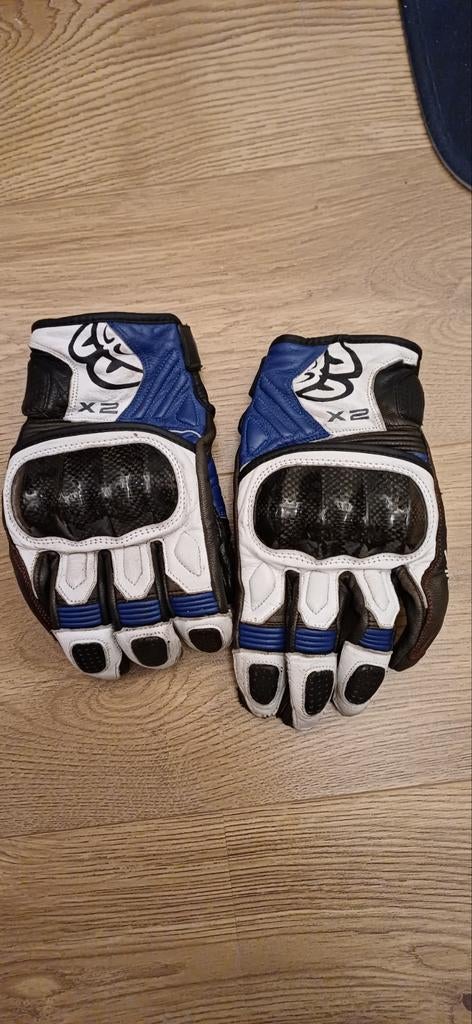 Berik Motorhandschoenen Leer Maat L (9.5) Zwart/Blauw, Motoren, Kleding | Motorkleding, Handschoenen, Heren, Tweedehands, Ophalen of Verzenden