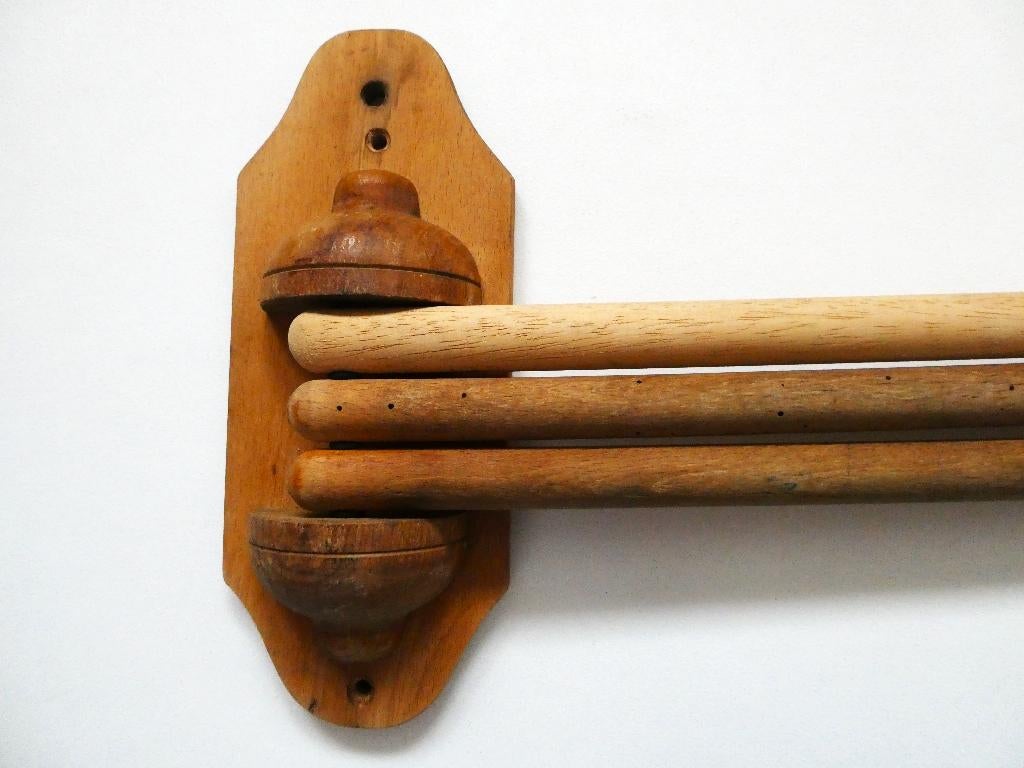 Twee vintage houten handdoekenrekken, Antiek en Kunst, Ophalen of Verzenden