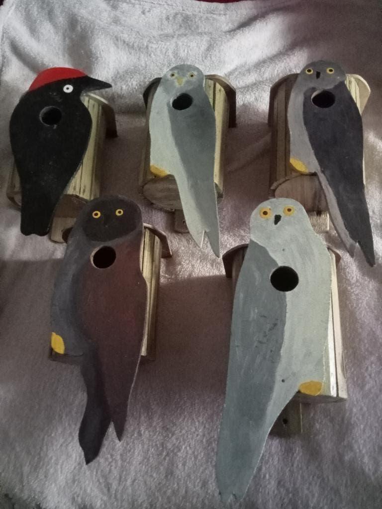 NIEUW 5 VOGELHUISJES NESTKASTJES SPECHT SPERWER UIL, Tuin en Terras, Ophalen, Nieuw