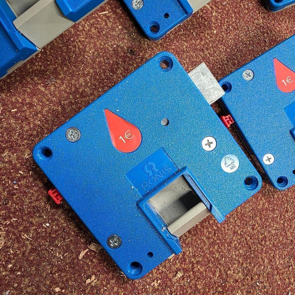 5x RONIS muntslot geschikt voor euromunt tbv lockerkast, Ophalen of Verzenden, Gebruikt