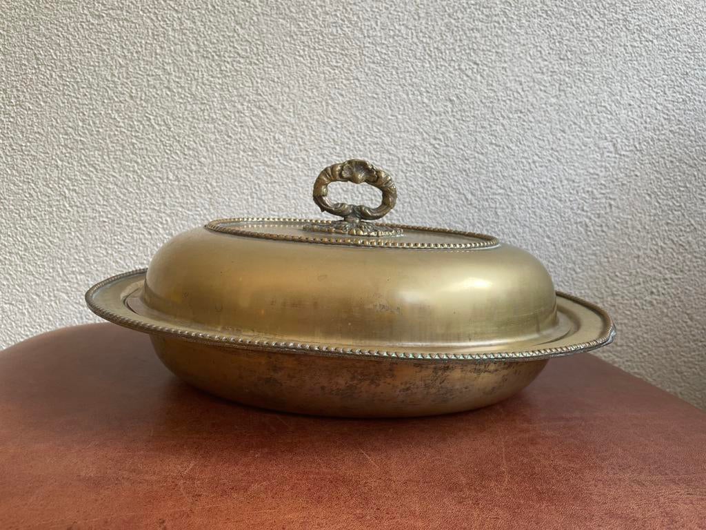 Grote antieke cloche dekschaal, Ophalen of Verzenden